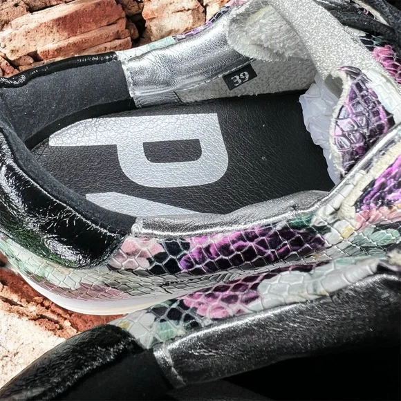 P448 John Flowers Low Top Floral Sneaker Glitter Tab - Picture 6 of 6